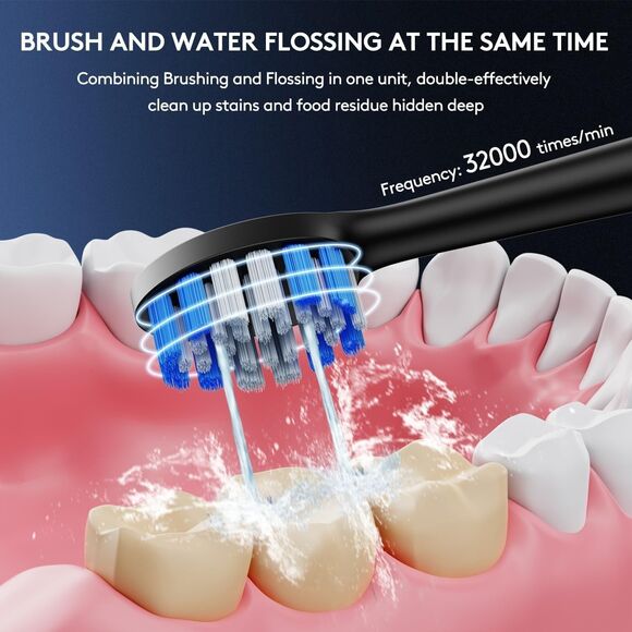 Electric Flosser w 4 Modes 3 in 1 Power Flosser & Electric Toothbrush w 55 Heads - Picture 4 of 16